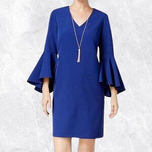 MSK Women's Embellished Ruffled Bell-Sleeve Dress